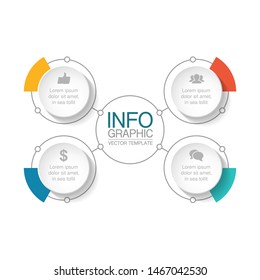 Vector circular infographic diagram, template for business, presentations, web design, 4 options.