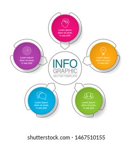 Vector circular infographic diagram, template for business, presentations, web design, 5 options.