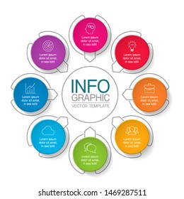 Vector circular infographic diagram, template for business, presentations, web design, 8 options.