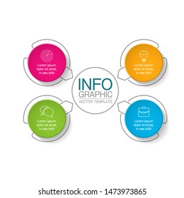 Vector circular infographic diagram, template for business, presentations, web design, 4 options.