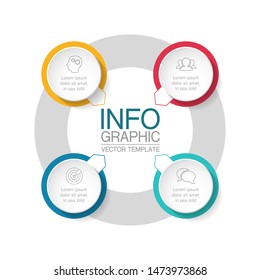 Vector circular infographic diagram, template for business, presentations, web design, 4 options.