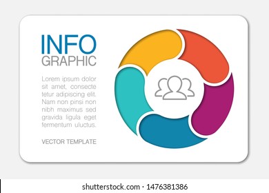 Vector circular infographic diagram, template for business, presentations, web design, 5 options.