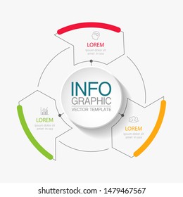 Vector circular infographic diagram, template for business, presentations, web design, 3 options.