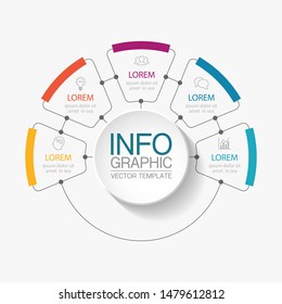Vector circular infographic diagram, template for business, presentations, web design, 5  options.