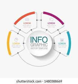 Vector circular infographic diagram, template for business, presentations, web design, 4 options.