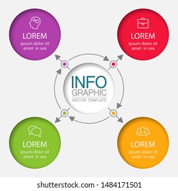 Vector circular infographic diagram, template for business, presentations, web design, 4  options.