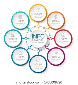 Vector circular infographic diagram, template for business, presentations, web design, 8 options.