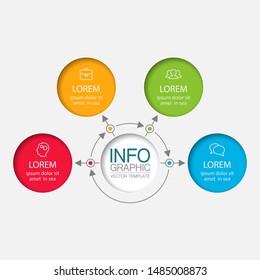 Vector circular infographic diagram, template for business, presentations, web design, 4 options.