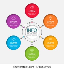 Vector circular infographic diagram, template for business, presentations, web design, 6 options.