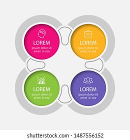 Vector circular infographic diagram, template for business, presentations, web design, 4 options.