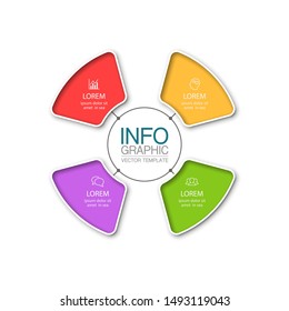 Vector circular infographic diagram, template for business, presentations, web design, 4 options.