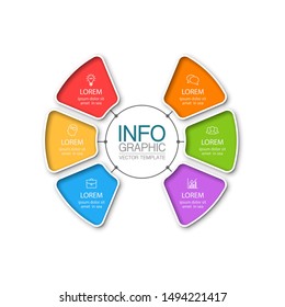 Vector circular infographic diagram, template for business, presentations, web design, 6 options.