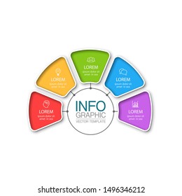 Vector circular infographic diagram, template for business, presentations, web design,5  options.