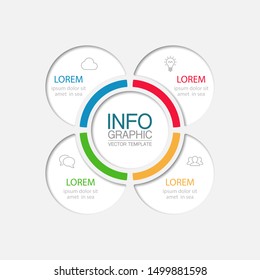 Vector Circular Infographic Diagram, Template For Business, Presentations, Web Design, 4 Options.