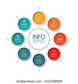 Vector circular infographic diagram, template for business, presentations, web design, 8 options.