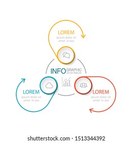 Vector circular infographic diagram, template for business, presentations, web design, 3 options.