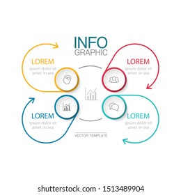 Vector circular infographic diagram, template for business, presentations, web design, 4 options.