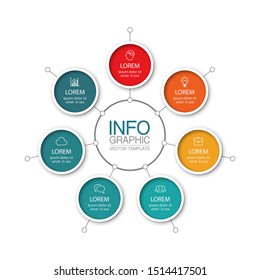 Vector circular infographic diagram, template for business, presentations, web design, 7 options.