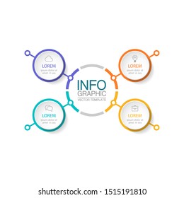 Vector circular infographic diagram, template for business, presentations, web design, 4 options.