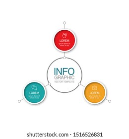 Vector circular infographic diagram, template for business, presentations, web design, 3 options.
