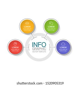 Vector circular infographic diagram, template for business, presentations, web design, 4 options.