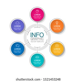 Vector circular infographic diagram, template for business, presentations, web design, 6 options.