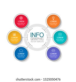 Vector circular infographic diagram, template for business, presentations, web design, 6 options.