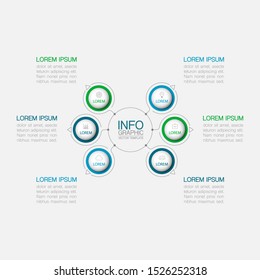 Vector circular infographic diagram, template for business, presentations, web design, 6 options.