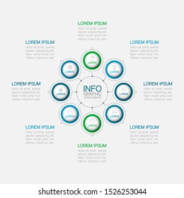 Vector circular infographic diagram, template for business, presentations, web design, 8 options.