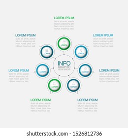 Vector circular infographic diagram, template for business, presentations, web design, 7 options.