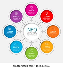 Vector circular infographic diagram, template for business, presentations, web design, 8 options.