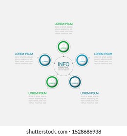Vector circular infographic diagram, template for business, presentations, web design,5  options.