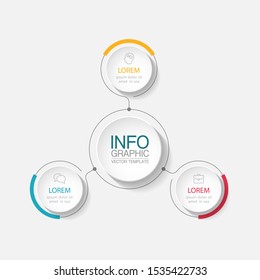 Vector circular infographic diagram, template for business, presentations, web design, 3 options.