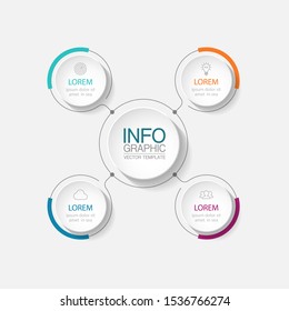 Vector circular infographic diagram, template for business, presentations, web design, 4 options.