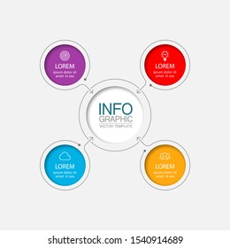 Vector circular infographic diagram, template for business, presentations, web design, 4 options.