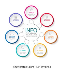Vector circular infographic diagram, template for business, presentations, web design, 7 options.