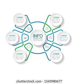 Vector circular infographic diagram, template for business, presentations, web design, 6 options.