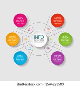 Vector circular infographic diagram, template for business, presentations, web design, 6 options.