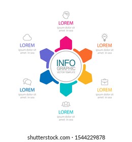 Vector circular infographic diagram, template for business, presentations, web design, 6 options.