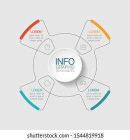 Vector circular infographic diagram, template for business, presentations, web design, 4 options.