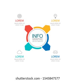 Vector circular infographic diagram, template for business, presentations, web design, 4 options.
