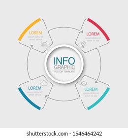 Vector circular infographic diagram, template for business, presentations, web design, 4 options.