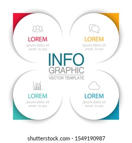 Vector circular infographic diagram, template for business, presentations, web design, 4 options.