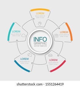 Vector circular infographic diagram, template for business, presentations, web design, 5 options.