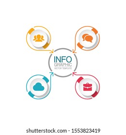 Vector circular infographic diagram, template for business, presentations, web design, 4  options.