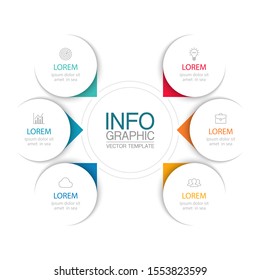 Vector circular infographic diagram, template for business, presentations, web design, 6 options.