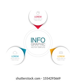 Vector circular infographic diagram, template for business, presentations, web design, 3 options.