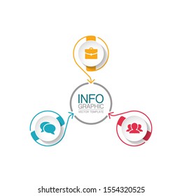 Vector circular infographic diagram, template for business, presentations, web design, 3  options.
