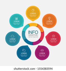 Vector circular infographic diagram, template for business, presentations, web design, 7 options.