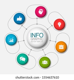 Vector circular infographic diagram, template for business, presentations, web design, 7 options.
